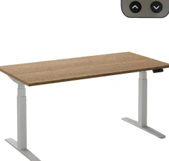 Ceha Adjust 2 Plus Elektrisch hoogteverstelbaar Zit-sta-bureau Rechthoekig Tabak Eiken T-Voet 1,200 (B) x 800 (D) x 1,300 (H) mm Melamine, metaal