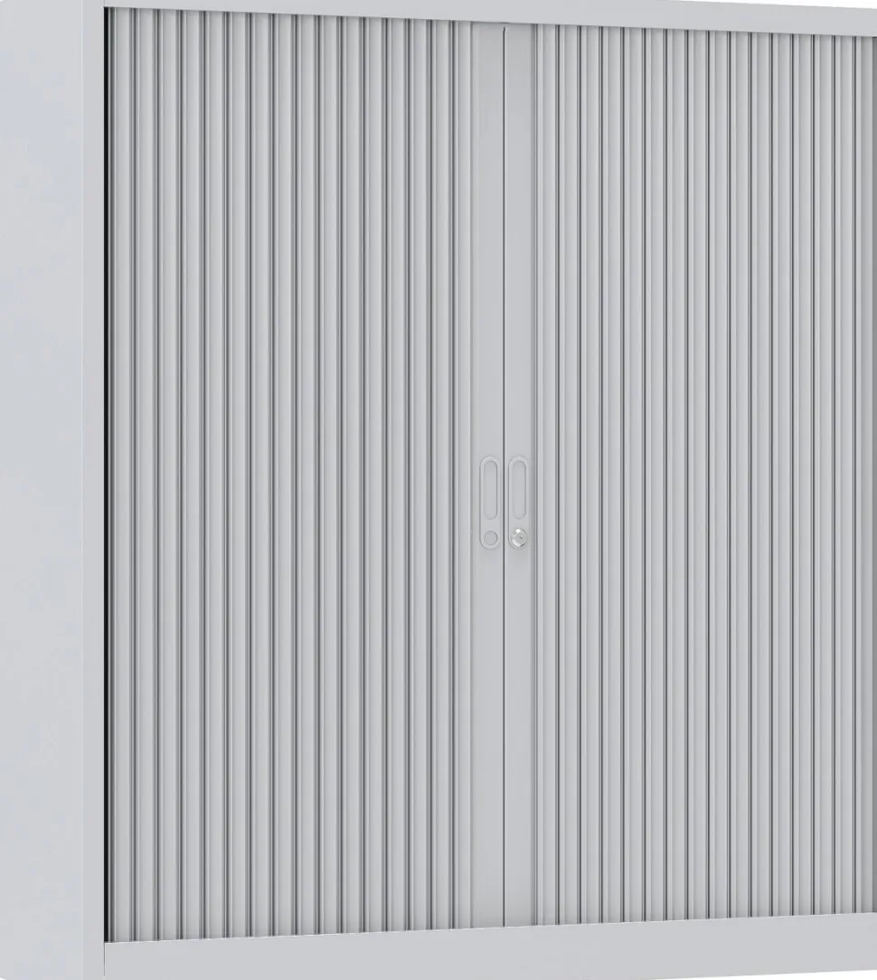 Ceha Roldeurkast Metaal 4 Planken Afsluitbaar 1.200 x 450 x 1.350 mm Zilver