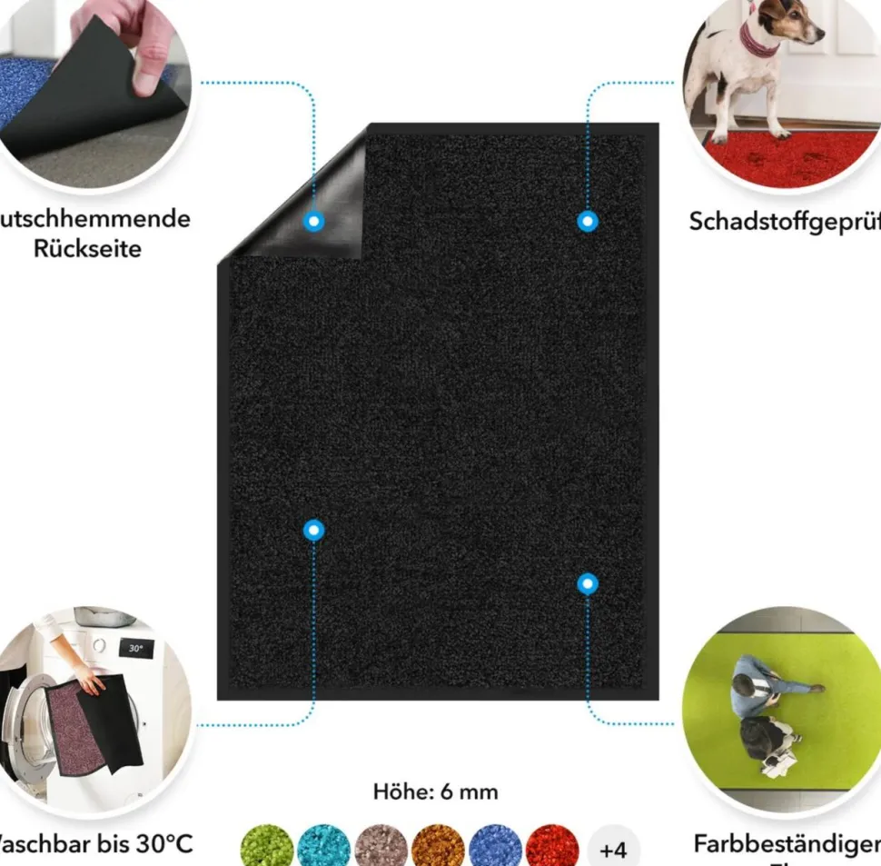 Color Your Life droogloopmat Rhine Polyamide Blauw 2000 x 1350 mm