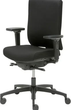 Dauphin Draaistoel Synchroonmechanisme stof 4D-armleuning verstelbare zithoogte: 410 mm - 550 mm Zwart 125 kg AJ 4845_L_NPR NL5
