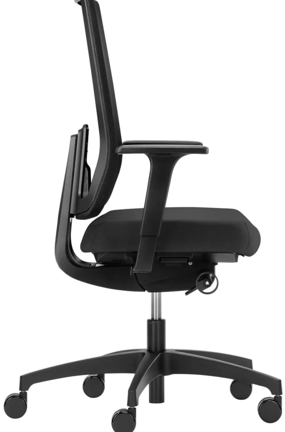 Dauphin Indeed Bureaustoel Synchroonmechanisme Stof, Mesh 2D armleuning Zwart 150 kg ID 7056_SLP 720 x 720 mm