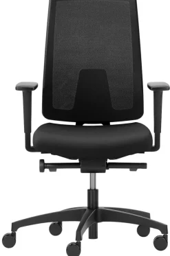 Dauphin Indeed Bureaustoel Synchroonmechanisme Stof, Mesh 2D armleuning Zwart 150 kg ID 7056_SLP 720 x 720 mm