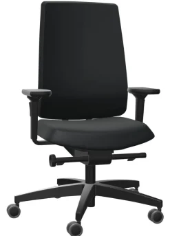 Dauphin Indeed NPR Bureaustoel Synchroonmechanisme Stof 4D armleuning Zwart 150 kg ID 7045 NL1