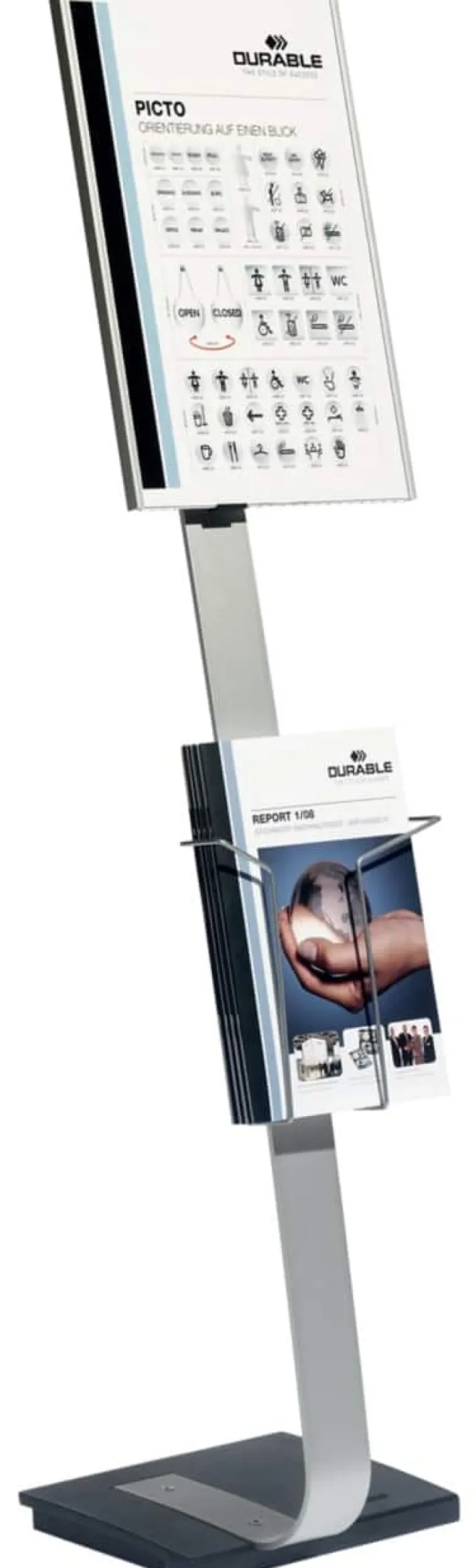DURABLE Info Sign Vloerstandaard Vloer Aluminium, plexiglas 36,5 x 111 cm