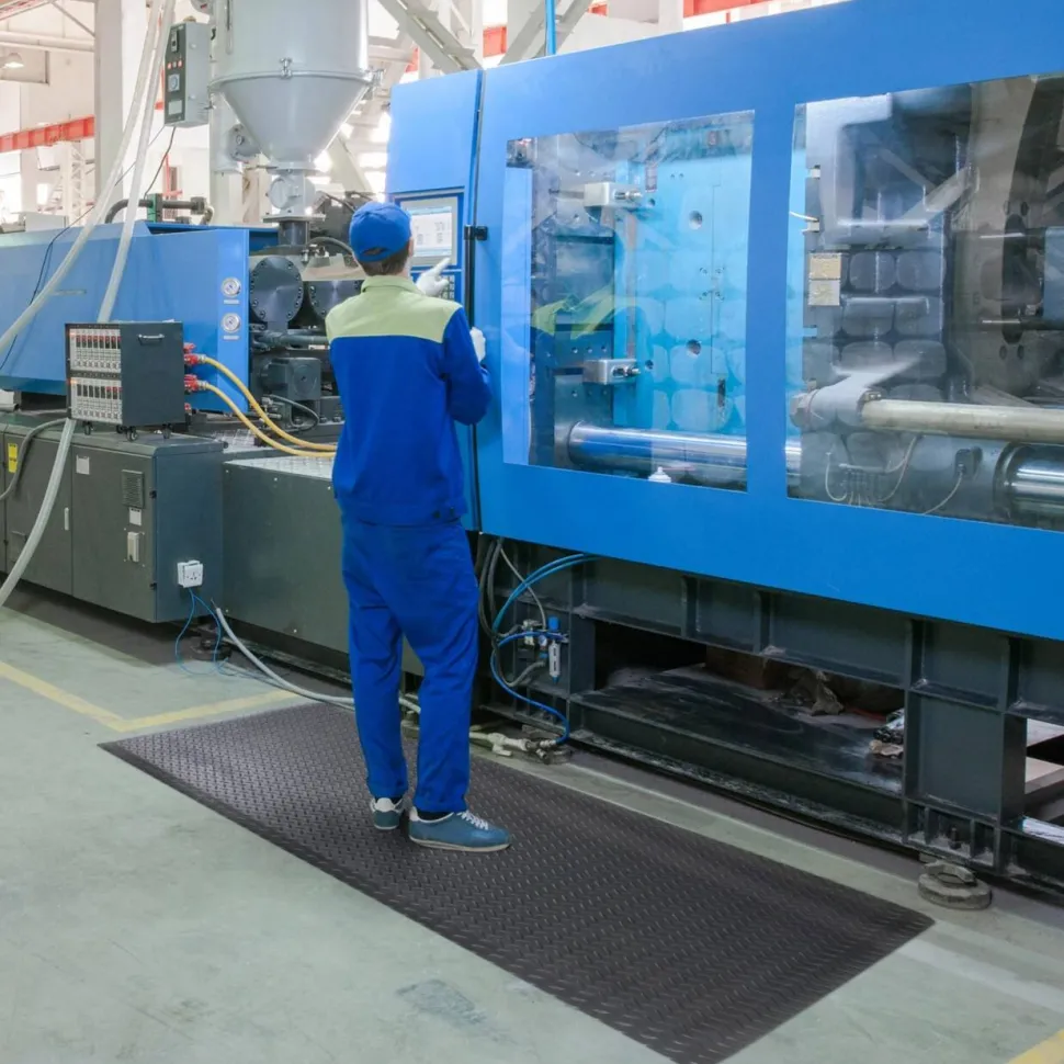 etm Anti-vermoeidheidsmat Heavy Duty PVC, vinyl Diamant Zwart 900 x 3050 mm