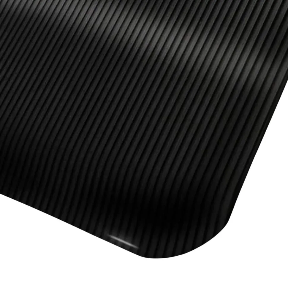 etm Heavy Duty Ripp Mat PVC (Polyvinylchloride), Vinyl Zwart 90 x 150 cm