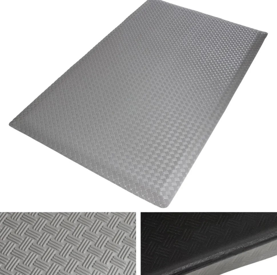 etm Heavy Duty TireTuff Antivermoeidheidsmat PVC (Polyvinylchloride), Vinyl Grijs 60 x 90 cm
