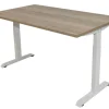 euroseats Bureau Rechthoekig Naturel Eiken T-Voet 1.600 (B) x 800 (D) x 865 (H) mm Metaal