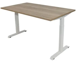 euroseats Bureau Rechthoekig Naturel Eiken T-Voet 1.600 (B) x 800 (D) x 865 (H) mm Metaal