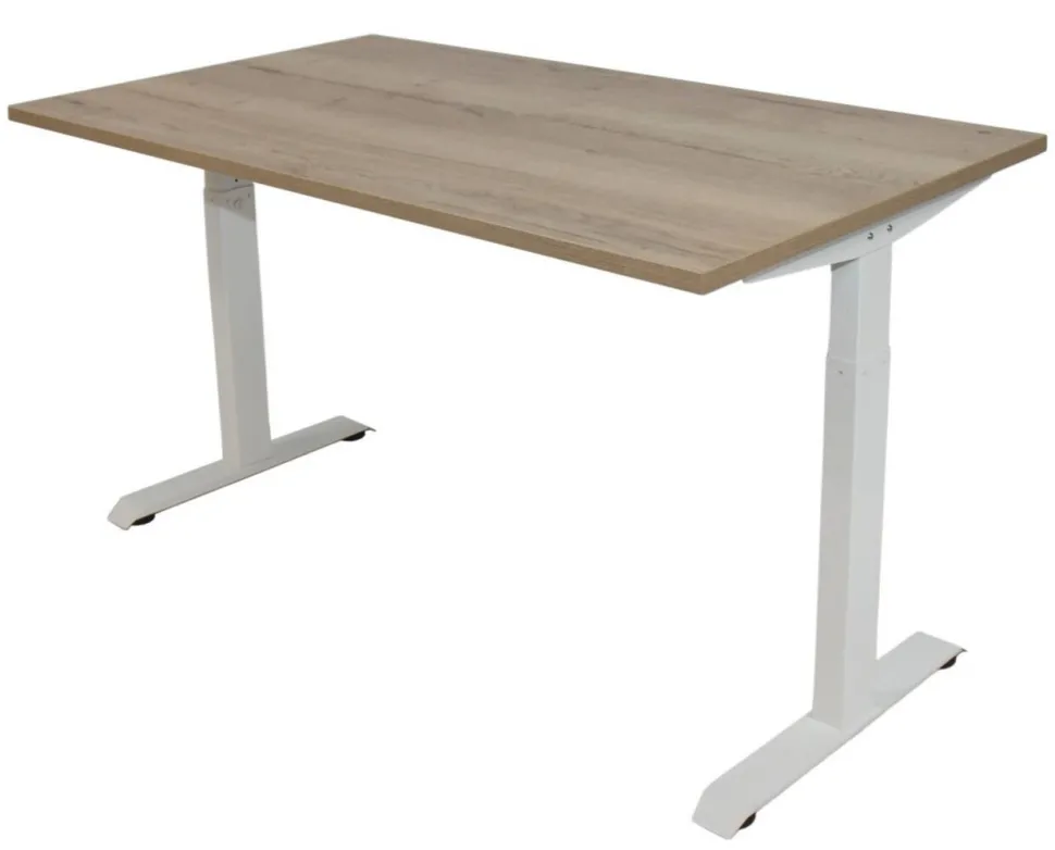 euroseats Bureau Rechthoekig Naturel Eiken T-Voet 1.400 (B) x 800 (D) x 865 (H) mm Metaal