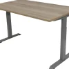 euroseats Bureau Rechthoekig Naturel Eiken T-Voet 1.600 (B) x 800 (D) x 865 (H) mm Metaal