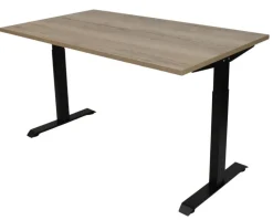 euroseats Bureau Rechthoekig Naturel Eiken T-Voet 1.600 (B) x 800 (D) x 865 (H) mm Metaal