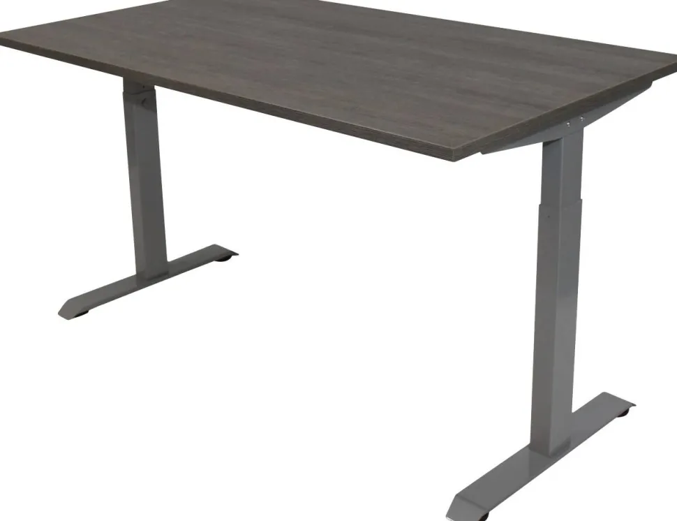 euroseats Bureau Rechthoekig Logan Eiken T-Voet 1.600 (B) x 800 (D) x 865 (H) mm Metaal