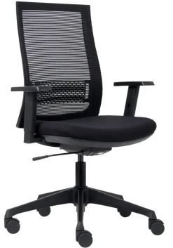 euroseats Canillo Bureaustoel Synchroonmechanisme Stof, mesh 3D armleuning In hoogte verstelbare zitting Zwart 100 kg