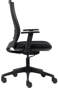 euroseats Canillo Bureaustoel Synchroonmechanisme Stof, mesh 3D armleuning In hoogte verstelbare zitting Zwart 100 kg