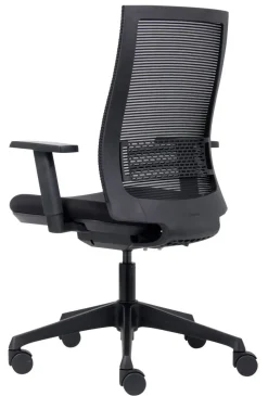 euroseats Canillo Bureaustoel Synchroonmechanisme Stof, mesh 3D armleuning In hoogte verstelbare zitting Zwart 100 kg