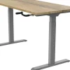 euroseats Crank Zit-sta-bureau Rechthoekig Naturel Eiken T-Voet 1.800 (B) x 800 (D) x 1.190 (H) mm Metaal