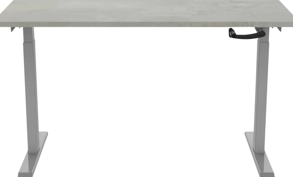 euroseats Crank Zit-sta-bureau Rechthoekig Oxyd Beton T-Voet 1.400 (B) x 800 (D) x 1.190 (H) mm Metaal