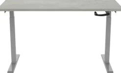 euroseats Crank Zit-sta-bureau Rechthoekig Oxyd Beton T-Voet 1.200 (B) x 800 (D) x 1.190 (H) mm Metaal