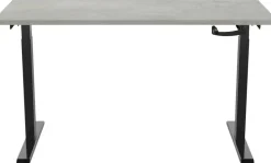 euroseats Crank Zit-sta-bureau Rechthoekig Oxyd Beton T-Voet 1.200 (B) x 800 (D) x 1.190 (H) mm Metaal