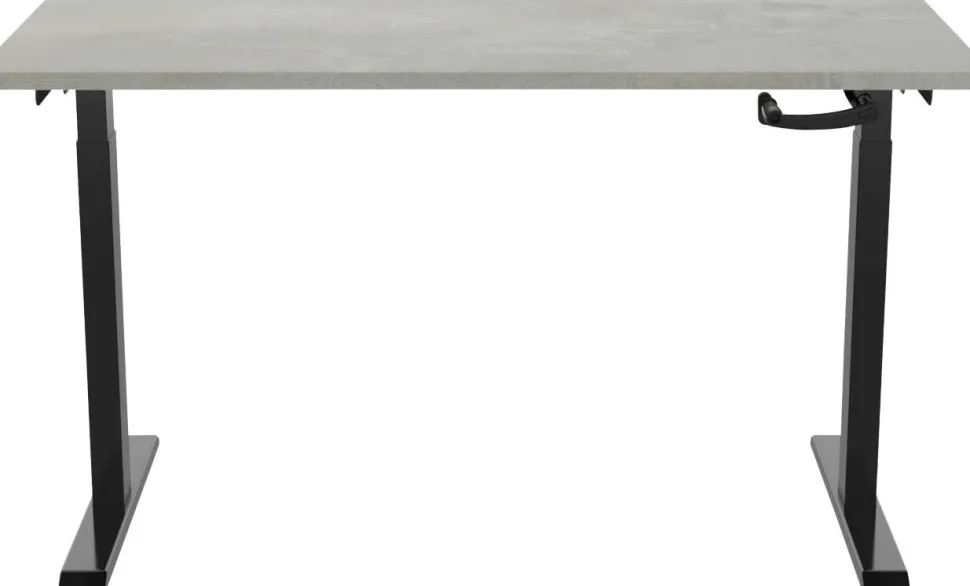 euroseats Crank Zit-sta-bureau Rechthoekig Oxyd Beton T-Voet 1.200 (B) x 800 (D) x 1.190 (H) mm Metaal