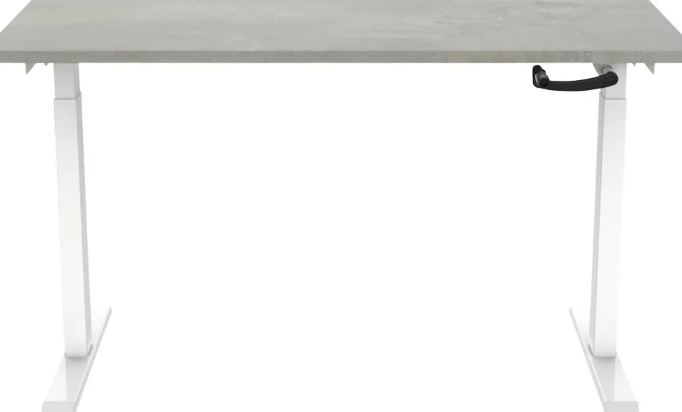 euroseats Crank Zit-sta-bureau Rechthoekig Oxyd Beton T-Voet 1.400 (B) x 800 (D) x 1.190 (H) mm Metaal