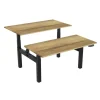 euroseats Dual Bench Zit-sta-bureau Rechthoekig Naturel Eiken H-Frame 1.800 (B) x 800 (D) x 1.305 (H) mm Metaal
