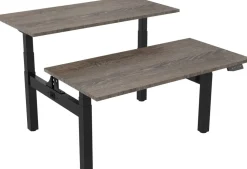 euroseats Dual Bench Zit-sta-bureau Rechthoekig Logan Eiken H-Frame 1.800 (B) x 800 (D) x 1.305 (H) mm Metaal