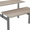 euroseats Dual Bench Zit-sta-bureau Rechthoekig Robson Eiken H-Frame 1.800 (B) x 800 (D) x 1.305 (H) mm Metaal