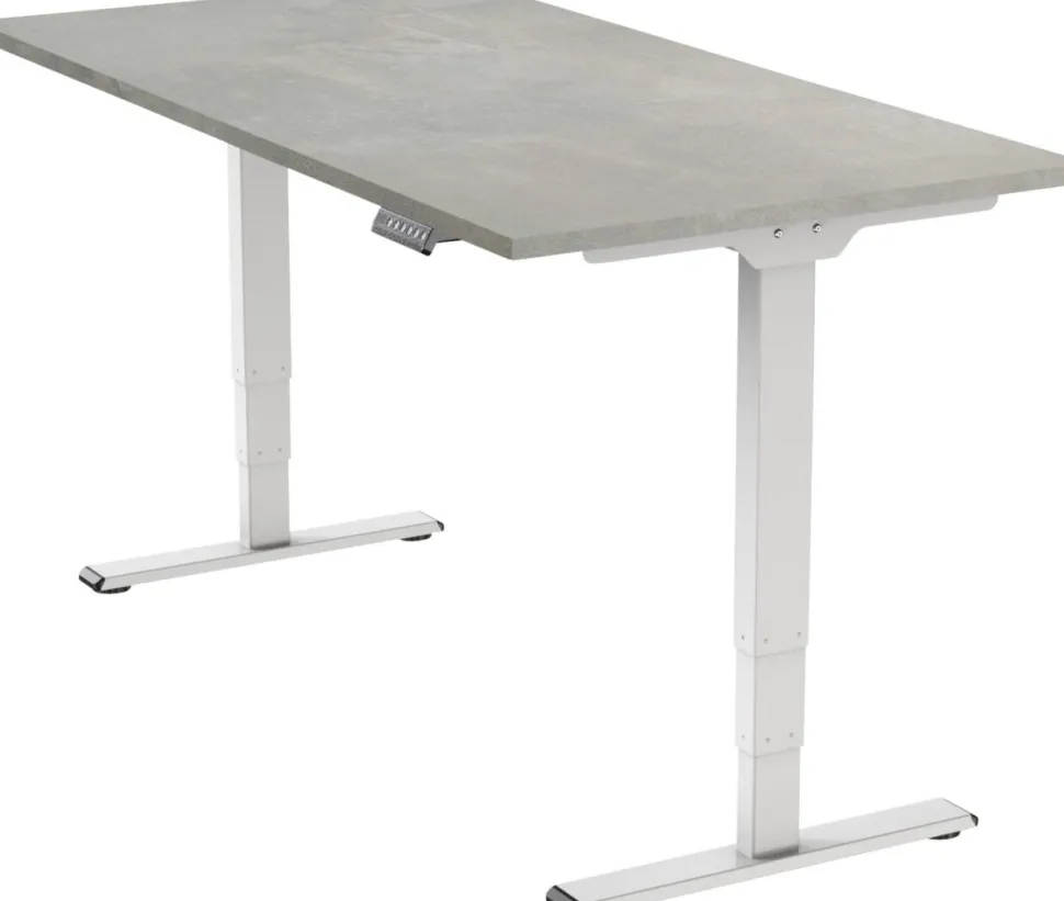 euroseats Economy Zit-sta-bureau Rechthoekig Oxyd Beton T-Voet 1.400 (B) x 800 (D) x 1.275 (H) mm Metaal