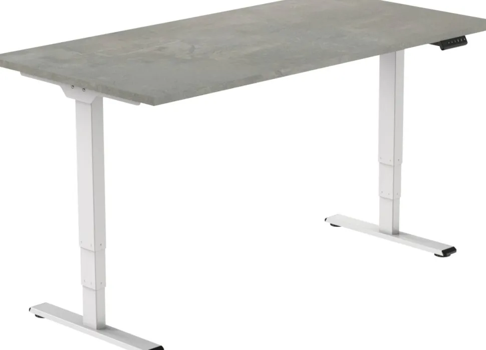 euroseats Economy Zit-sta-bureau Rechthoekig Oxyd Beton T-Voet 1.400 (B) x 800 (D) x 1.275 (H) mm Metaal