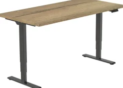 euroseats Economy Zit-sta-bureau Rechthoekig Naturel Eiken T-Voet 1.600 (B) x 800 (D) x 1.275 (H) mm Metaal