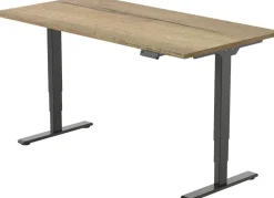 euroseats Economy Zit-sta-bureau Rechthoekig Naturel Eiken T-Voet 1.600 (B) x 800 (D) x 1.275 (H) mm Metaal