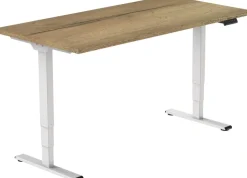 euroseats Economy Zit-sta-bureau Rechthoekig Naturel Eiken T-Voet 1.600 (B) x 800 (D) x 1.275 (H) mm Metaal