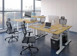 euroseats Economy Zit-sta-bureau Rechthoekig T-Voet 1.400 (B) x 800 (D) x 1.275 (H) mm Metaal