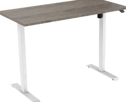 euroseats 1-Motor Zit-sta-bureau Rechthoekig Logan Eiken T-Voet 1.400 (B) x 800 (D) x 1.235 (H) mm Metaal