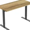 euroseats 1-Motor Zit-sta-bureau Rechthoekig Naturel Eiken T-Voet 1.200 (B) x 800 (D) x 1.235 (H) mm Metaal