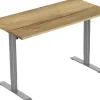 euroseats 1-Motor Zit-sta-bureau Rechthoekig Naturel Eiken T-Voet 1.400 (B) x 800 (D) x 1.235 (H) mm Metaal