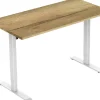 euroseats 1-Motor Zit-sta-bureau Rechthoekig Naturel Eiken T-Voet 1.400 (B) x 800 (D) x 1.235 (H) mm Metaal