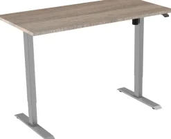 euroseats 1-Motor Zit-sta-bureau Rechthoekig Robson Eiken T-Voet 1.400 (B) x 800 (D) x 1.235 (H) mm Metaal