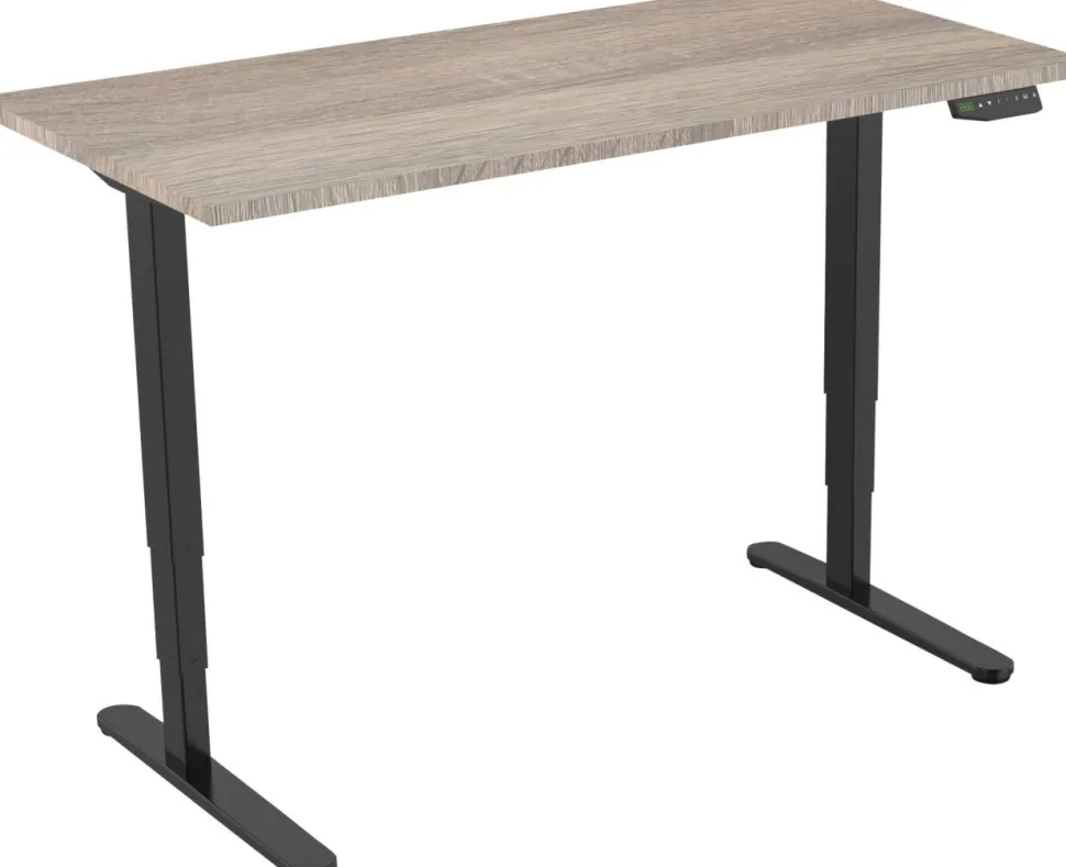 euroseats Zit-sta-bureau Rechthoekig Robson Eiken T-Voet 1.800 (B) x 800 (D) x 1.275 (H) mm Metaal