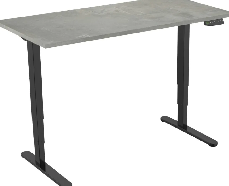 euroseats Zit-sta-bureau Rechthoekig Oxyd Beton T-Voet 1.800 (B) x 800 (D) x 1.275 (H) mm Metaal