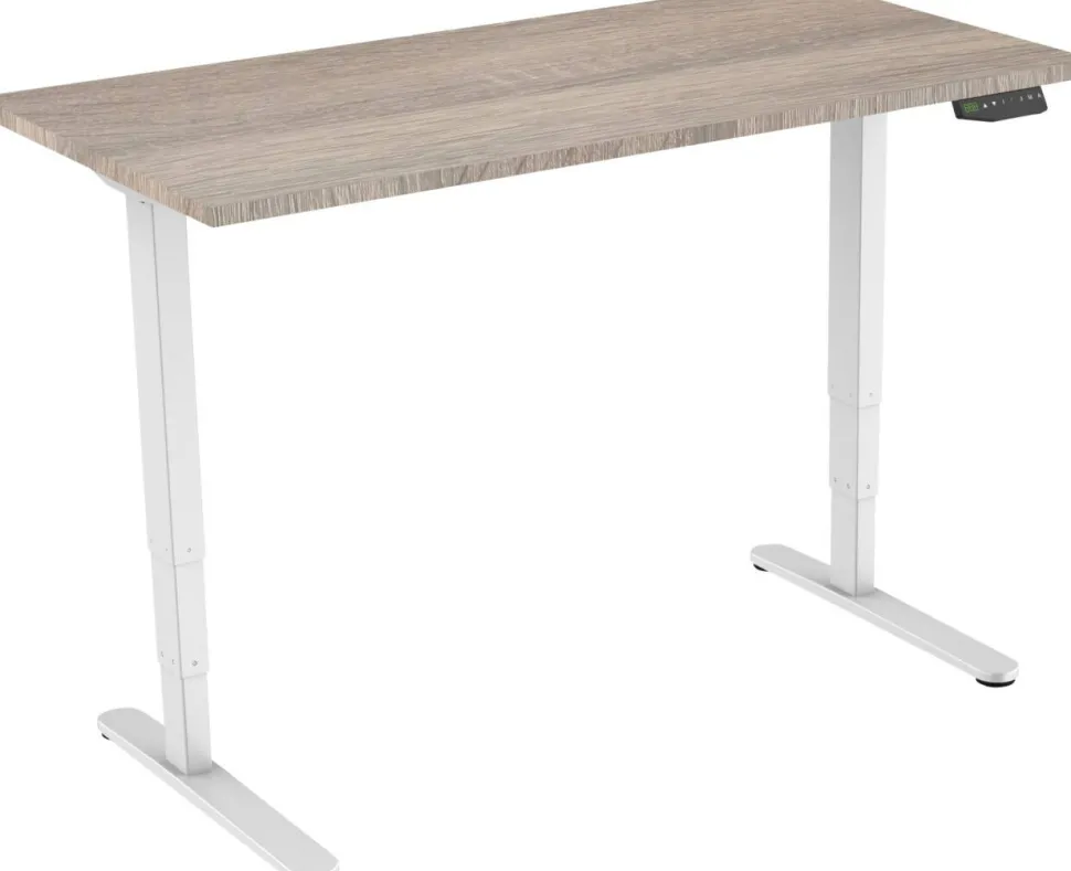 euroseats Zit-sta-bureau Rechthoekig Robson Eiken T-Voet 1.600 (B) x 800 (D) x 1.275 (H) mm Metaal