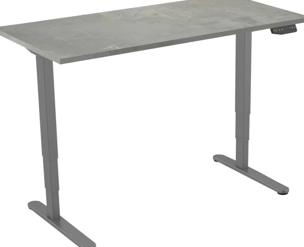 euroseats Zit-sta-bureau Rechthoekig Oxyd Beton T-Voet 1.800 (B) x 800 (D) x 1.275 (H) mm Metaal