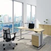 euroseats Zit-sta-bureau Rechthoekig Robson Eiken T-Voet 1.600 (B) x 800 (D) x 1.275 (H) mm Metaal