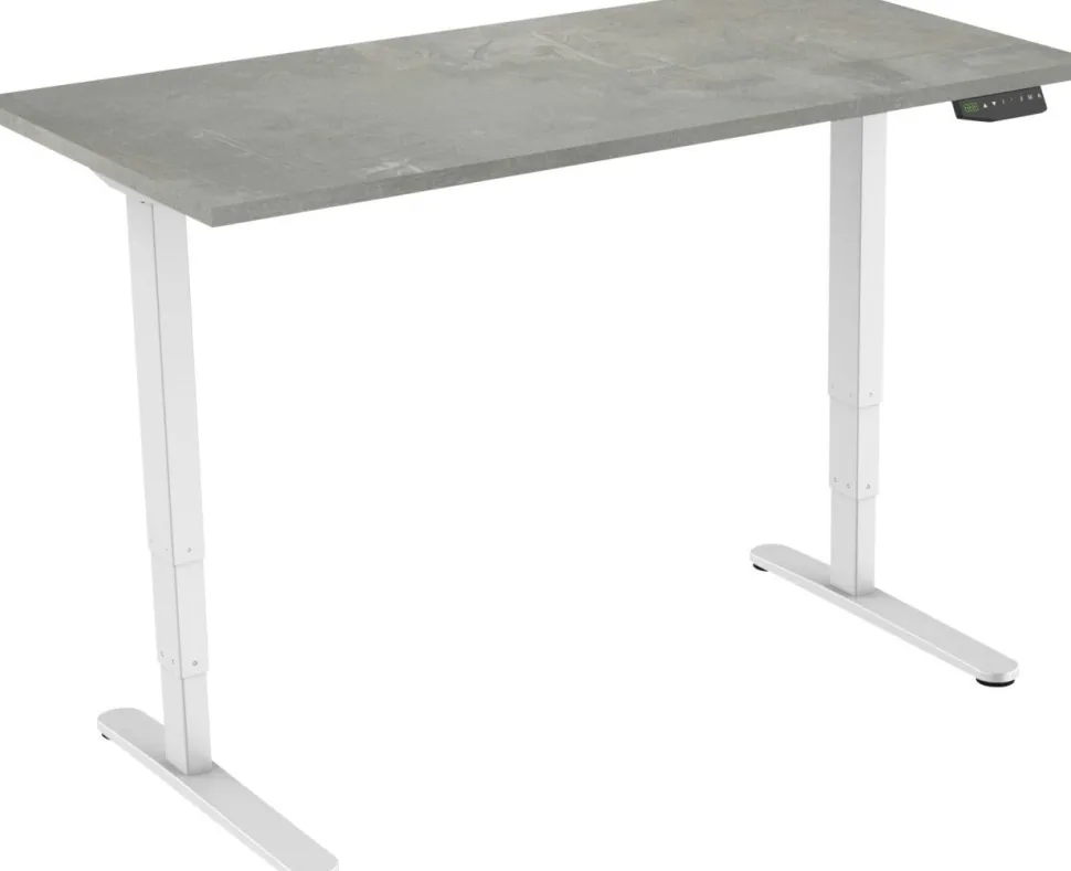 euroseats Zit-sta-bureau Rechthoekig Oxyd Beton T-Voet 1.800 (B) x 800 (D) x 1.275 (H) mm Metaal