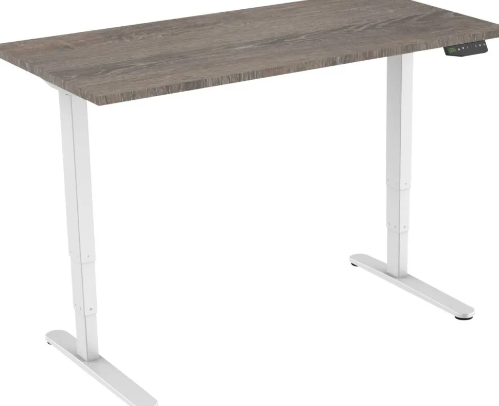 euroseats Zit-sta-bureau Rechthoekig Logan Eiken T-Voet 1.600 (B) x 800 (D) x 1.275 (H) mm Metaal
