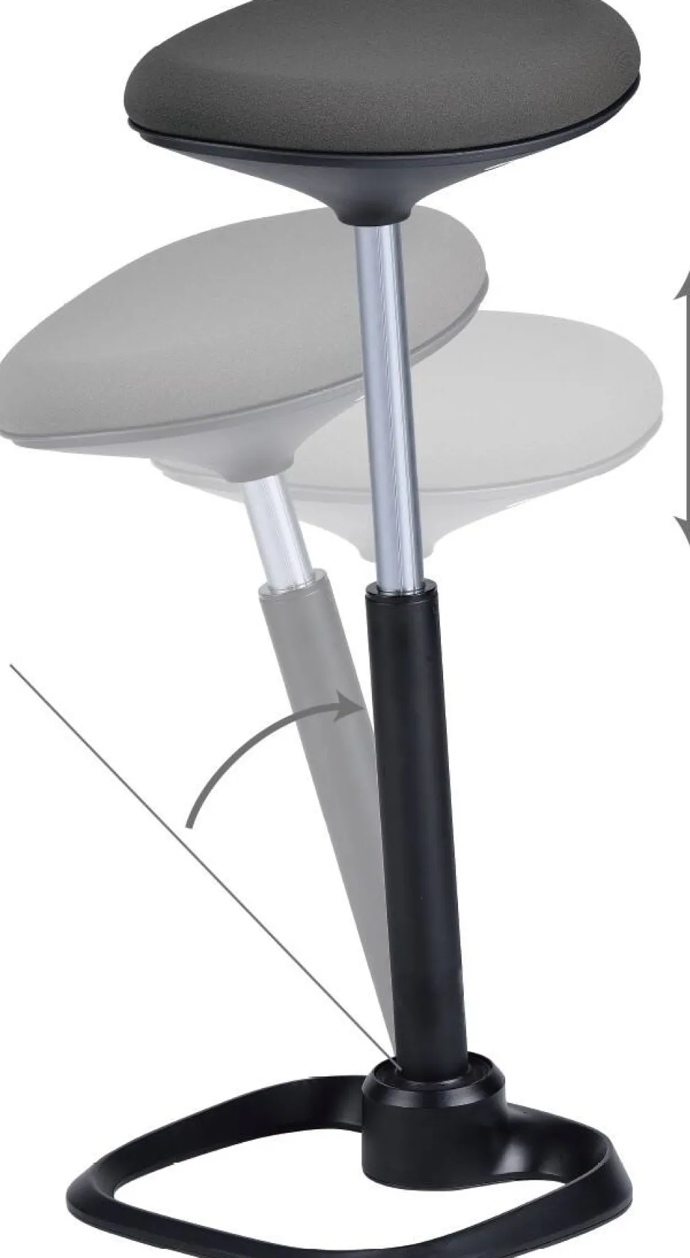 euroseats Zit-sta-kruk Zwart PRA.001 345 x 335 x 860 mm