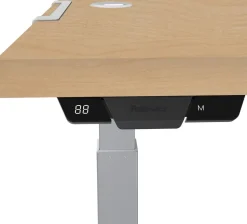 Fellowes Levado Elektrisch Hoogteverstelbaar Zit-sta-bureau Rechthoekig Ahorn T-Voet 1.829 (B) x 698 (D) x 1.257 (H) mm Gemelamineerde spaanplaat, PVC (Polyvinylchloride), Staal