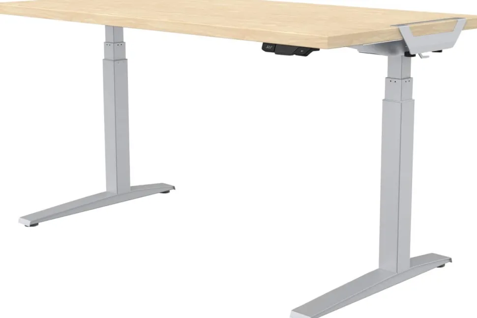 Fellowes Levado Elektrisch Hoogteverstelbaar Zit-sta-bureau Rechthoekig Ahorn T-Voet 1.829 (B) x 698 (D) x 1.257 (H) mm Gemelamineerde spaanplaat, PVC (Polyvinylchloride), Staal